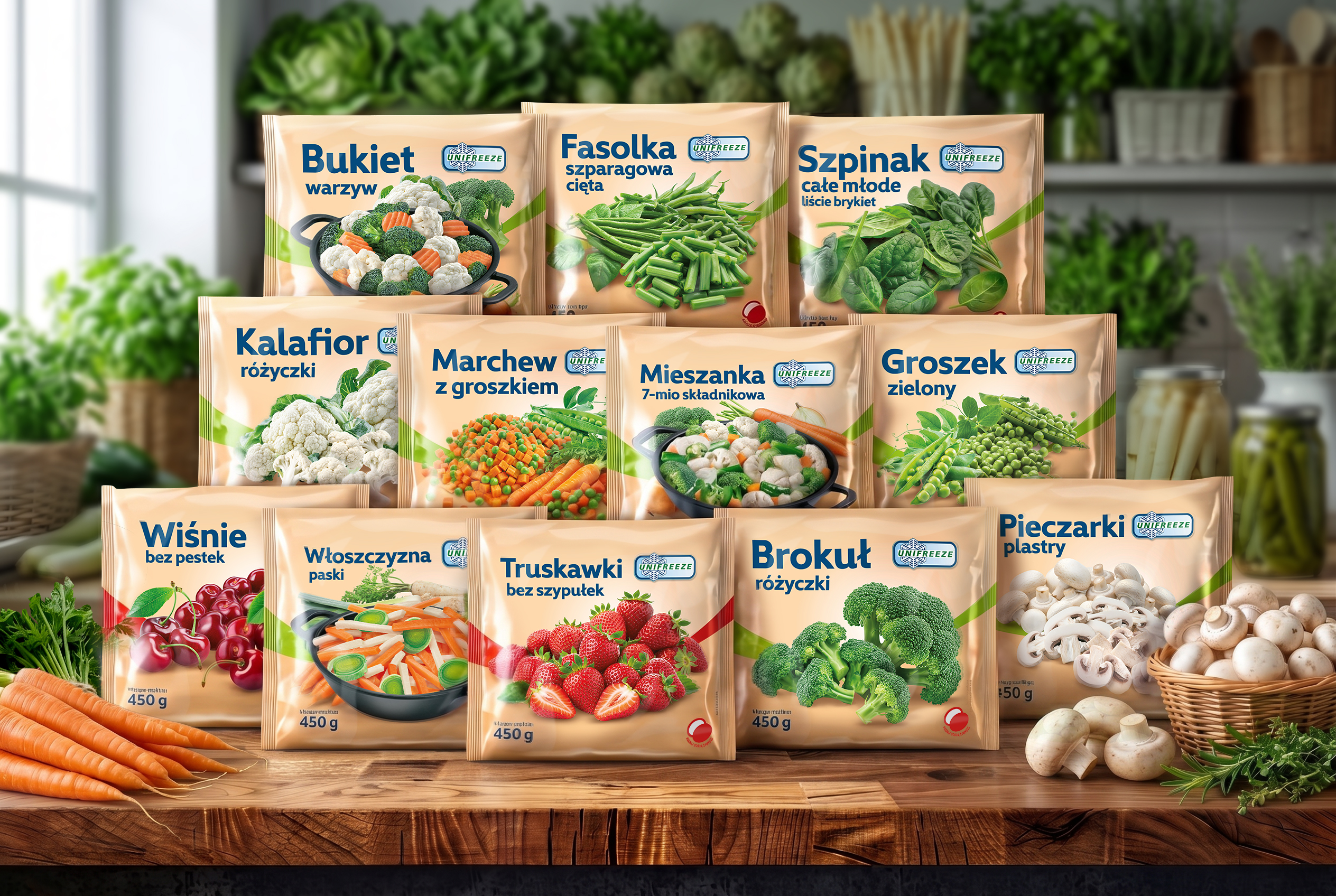 Unifreeze mrożonki warzywne. Frozen vegetables.
